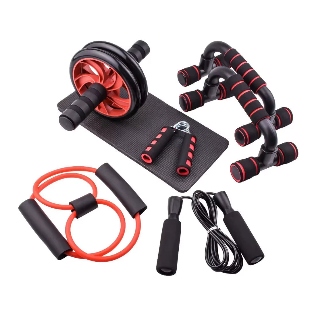 7Pc Push-Up Combo Set Multi-Functional Abdominal Wheel Comprehensive Trainer Fitness Seven-Piece Set